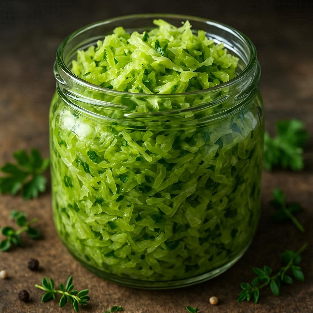 Młoda kapusta w słoiku