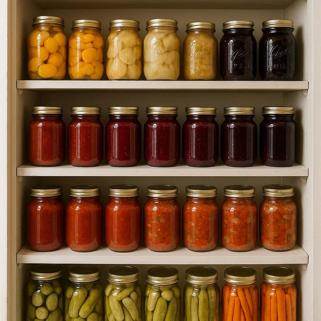 Przetwory na półkach