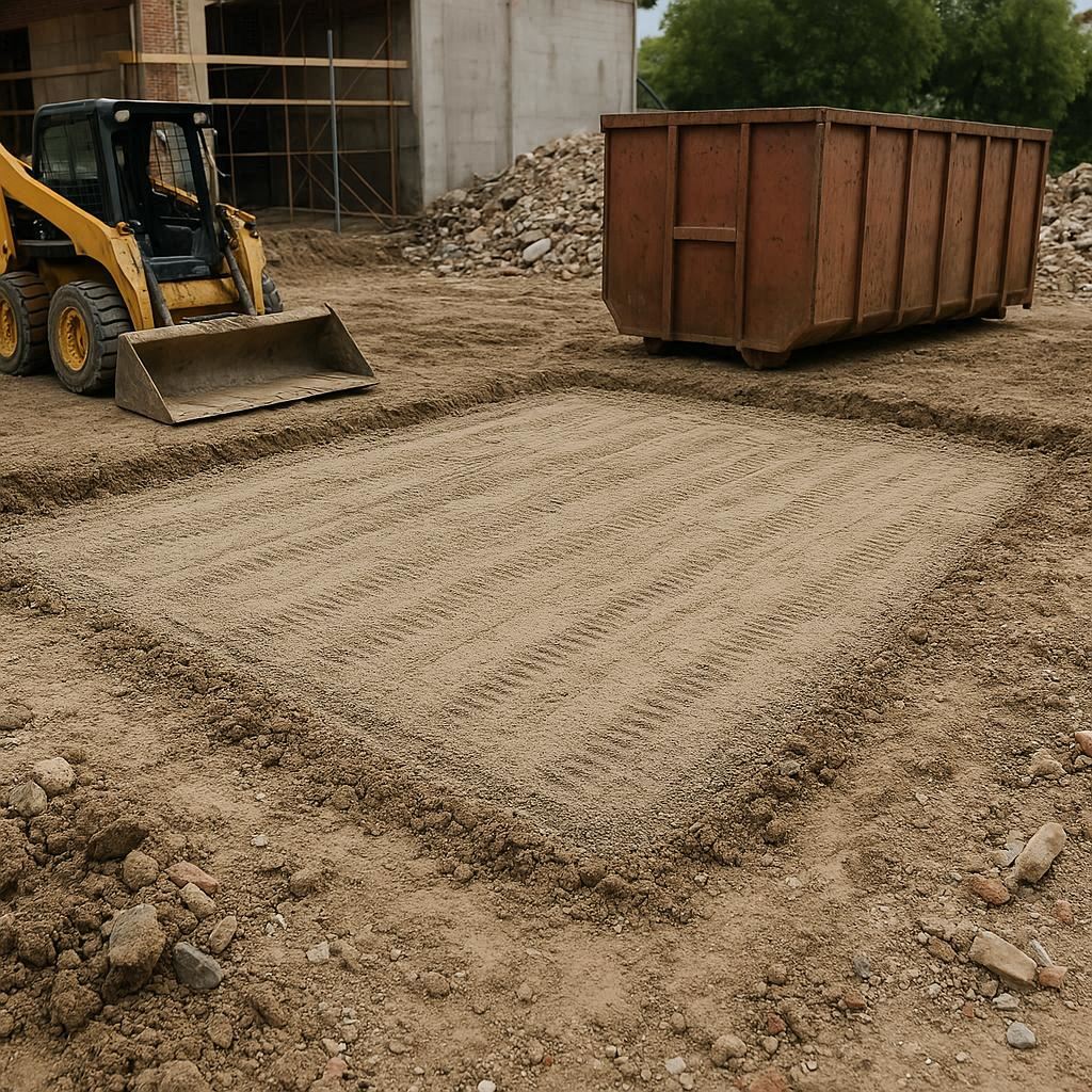 Wyrównane miejsce pod kontener