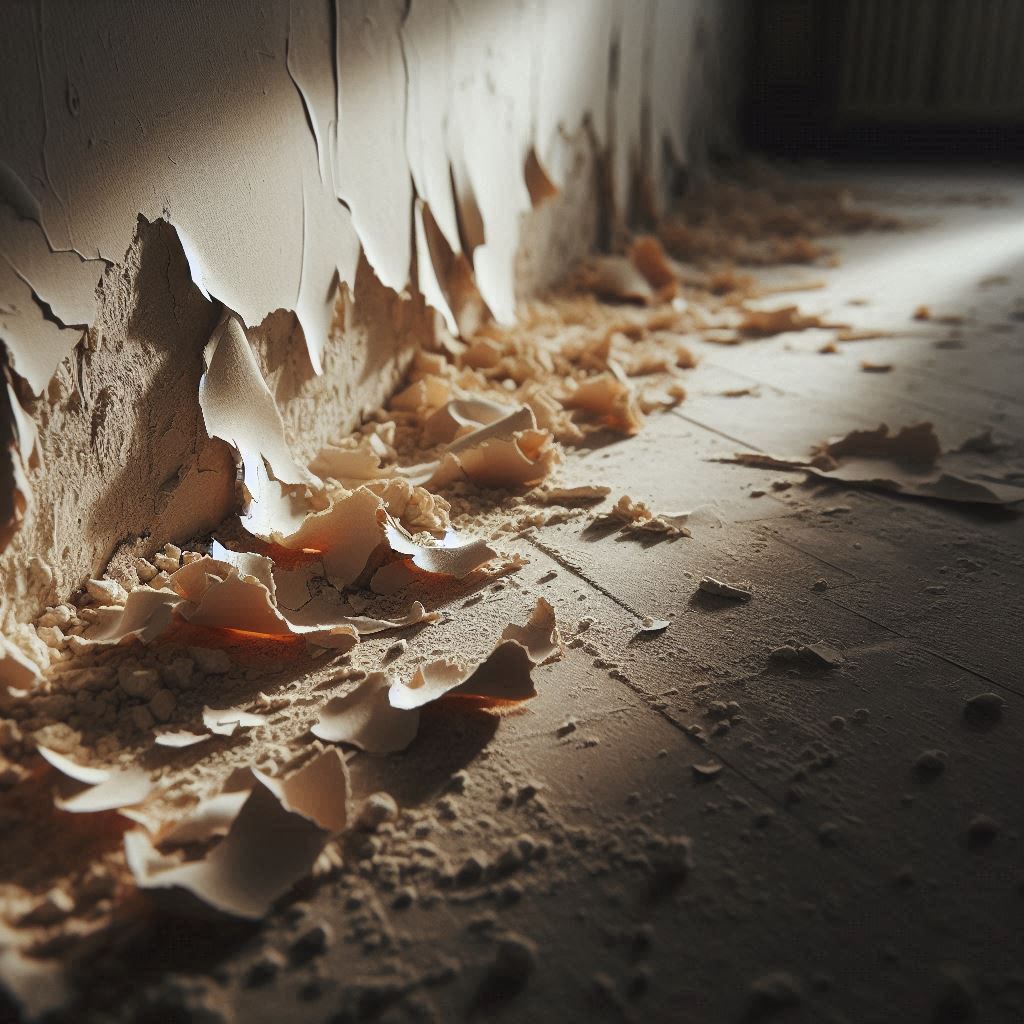 Tynk odpadający ze ściany