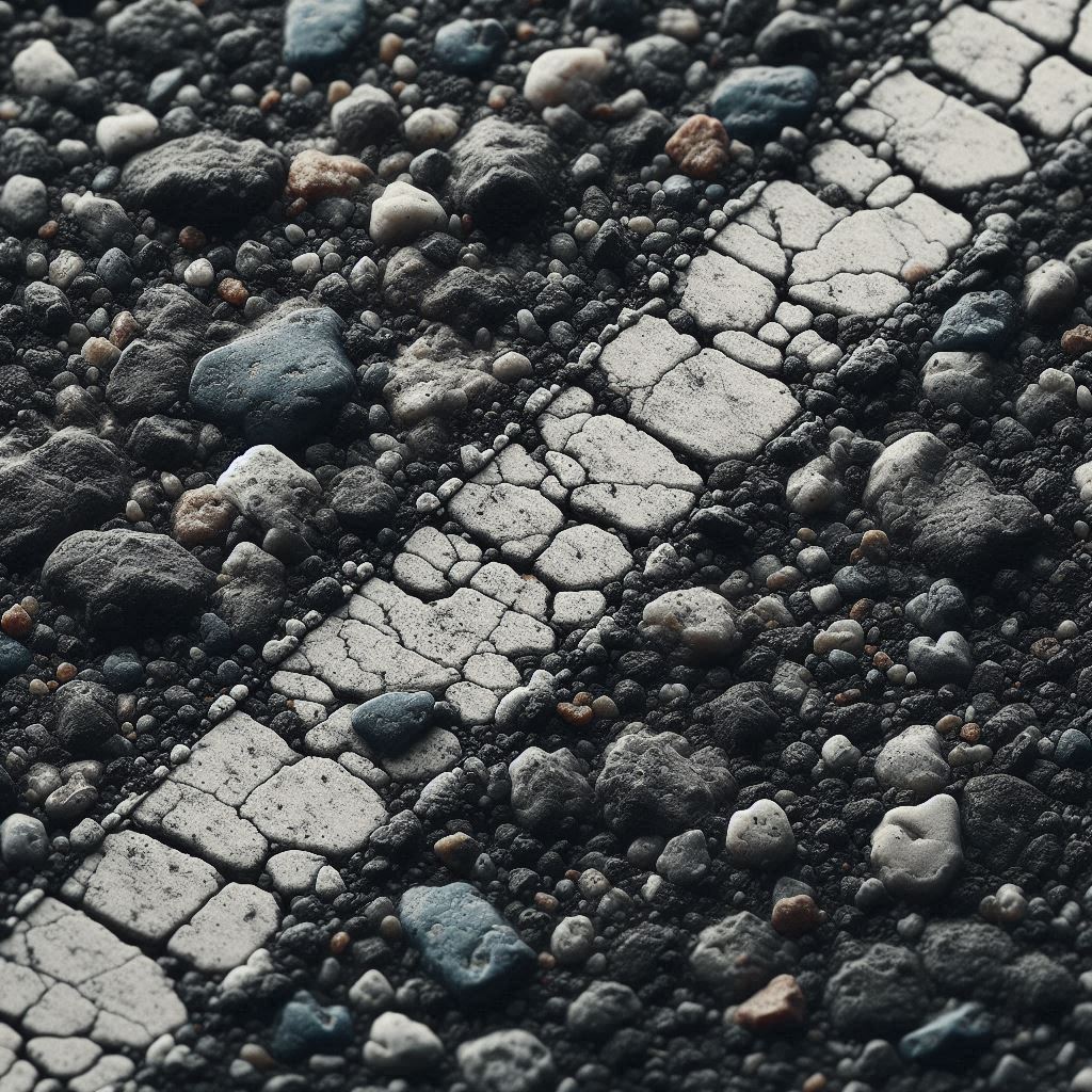 Zbliżenie na popękany asfalt