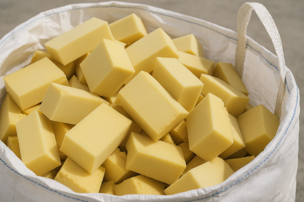 Pocięta gąbka z materaca