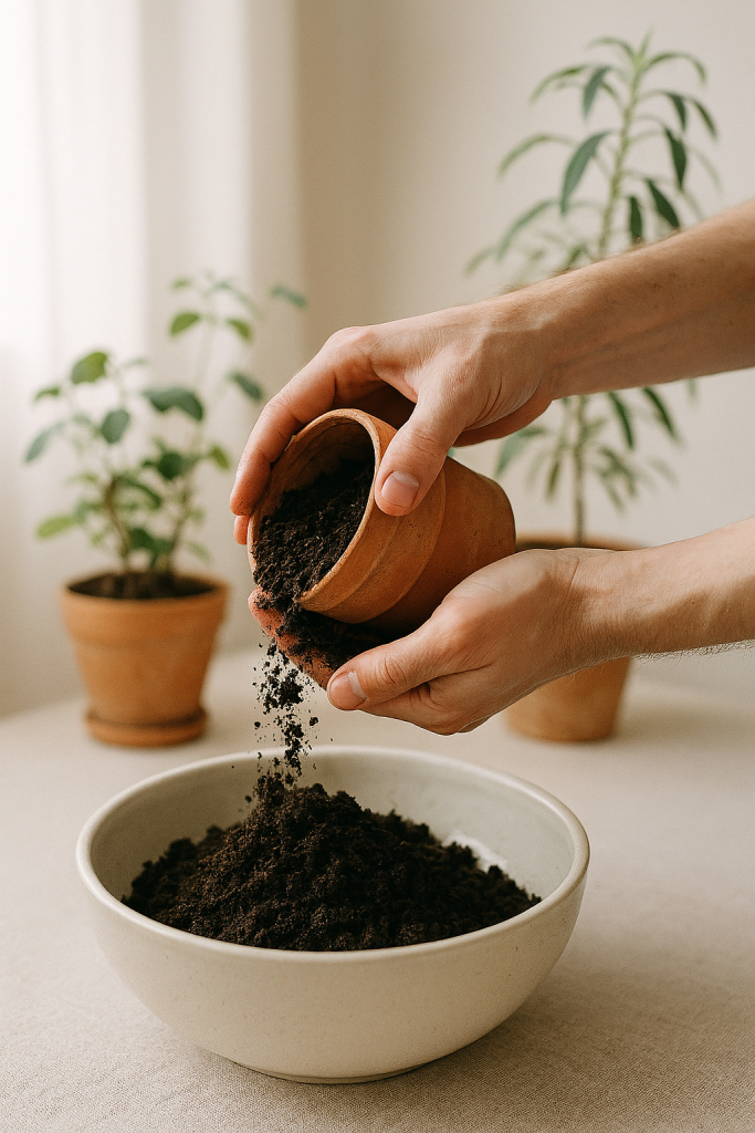 Przesadzanie kwiatków w domu